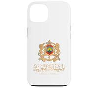 Emblème doré du Royaume du Maroc avec drapeau du Maroc Coque pour iPhone 13