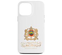 Emblème doré du Royaume du Maroc avec drapeau du Maroc Coque pour iPhone 13 Pro Max