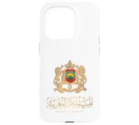 Emblème doré du Royaume du Maroc avec drapeau du Maroc Coque pour iPhone 15 Pro