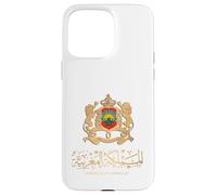 Emblème doré du Royaume du Maroc avec drapeau du Maroc Coque pour iPhone 15 Pro Max