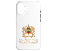 Emblème doré du Royaume du Maroc avec drapeau du Maroc Coque pour iPhone 16