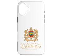 Emblème doré du Royaume du Maroc avec drapeau du Maroc Coque pour iPhone 16 Plus