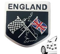 Emblème du drapeau de l'Angleterre - Couvrir les petites rayures Aluminium Chrome Car autocollants | Offrez une excellente résistance Union Jack Car Flaags | Angleterre Unions Jacks Flags pour le tron