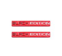 Emblème Édition Noire pour Voiture - Autocollant Auto Adhésif pour Panneaux de Carrosserie - Décalcomanie Auto (Blanc Rouge)