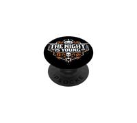 Emblème Effrayant d'halloween « The Night is Young » PopSockets PopGrip Adhésif
