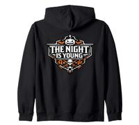 Emblème Effrayant d'halloween « The Night is Young » Sweat à Capuche