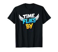 Emblème emblématique de Cool Time Flies by T-Shirt