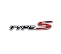 Emblème en métal chromé de type S pour grille avant de voiture 3D Racing Sport Turbo Power Badge (Noir et Rouge)