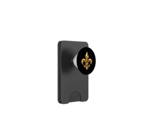 Emblème Fleur de Lis avec Art de Style Géométrique PopSockets PopWallet pour MagSafe