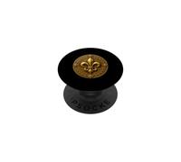 Emblème Fleur de Lis sur Médaillon Rond Ornée Art PopSockets PopGrip Adhésif
