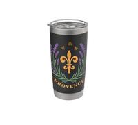 Emblème français Fleur de Lis Provence Lavande Gobelet isotherme en acier inoxydable double paroi