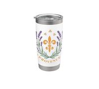Emblème français Fleur de Lis Provence Lavande Gobelet isotherme en acier inoxydable double paroi