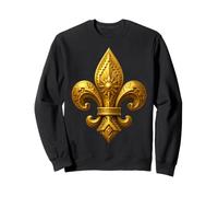 Emblème héraldique Art déco Fleur de lys avec détails géométriques Sweatshirt