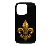 Emblème héraldique de Fleur de lys blindé avec détails rivetés Coque pour iPhone 13 Pro