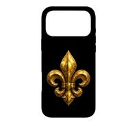 Emblème héraldique de Fleur de lys blindé avec détails rivetés Coque pour iPhone 17 Pro Max