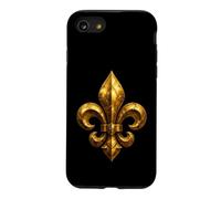 Emblème héraldique de Fleur de lys blindé avec détails rivetés Coque pour iPhone SE (2020) / 7/8