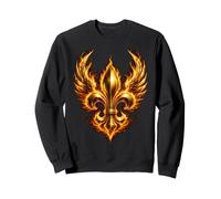 Emblème héraldique Flamboyant ailé Fleur de lys Fantaisie Art Sweatshirt