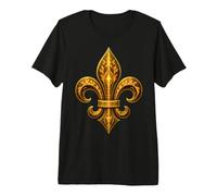 Emblème héraldique Mystique Fleur de lys avec Art runique Antique T-Shirt Haut de Gamme