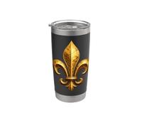 Emblème héraldique royal classique fleur de lys Gobelet isotherme en acier inoxydable double paroi