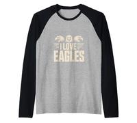 Emblème « I Love Eagles Fierce Pride » Manche Raglan