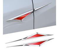 Emblème/Logo Insigne d'autocollant en métal pour Renault KWID,décalcomanies d'insigne de Logo de Coffre arrière d'aile latérale Autocollants Décoratifs,Red