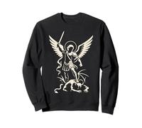 Emblème Minimaliste de Saint Michel Archange Silhouette d'ange Sweatshirt