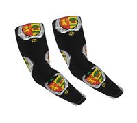Emblème National De Sénégal Manchons Bras Rafraîchissants Surmanches Anti-UV Bras Protection Homme Femme Jeunesse Pêche Course Basketball Football Golf Noir Taille Unique