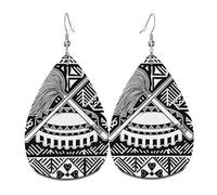 Emblème National Des Samoa Américaines Boucle D'Oreille Tendance Boucles D'Oreilles Double Face Pendantes En Cuir Pour Fête Des Mères Décorations Femme
