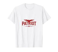 Emblème Patriot Eagle : Bold American Pride T-Shirt, Homme, Blanc, M