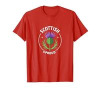 Emblème Patriotique écossais et Fier Chardon T-Shirt, Homme, Rouge, M