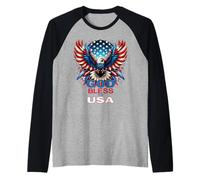 Emblème Patriotique « God Bless The USA Awesome Eagle » Manche Raglan