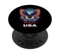 Emblème Patriotique « God Bless The USA Awesome Eagle » PopSockets PopGrip Adhésif