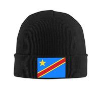 Emblème personnalisé de la République démocratique du Congo Eagle Bonnet Bonnet Hip Hop pour Femmes Bonnet d’Hiver Chaud pour Hommes