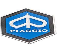 Emblème « Piaggio » en Cascade Hexagonale en Aluminium, Autocollant 31X36 Mm pour Vespa Px T5 Etc, Bleu, Argent, Noir