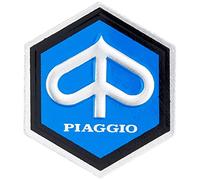 Emblème « Piaggio » en Cascade Hexagonale Etc. Aluminium, Autocollant 25 X 30 Mm pour Vespa 50/Et3, Etc.