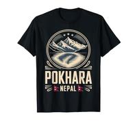 Emblème Pokhara Népal Crème Souvenir de Voyage T-Shirt