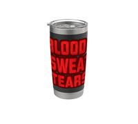 Emblème sang rouge, sueur et larmes pour garçons et filles Gobelet isotherme en acier inoxydable double paroi