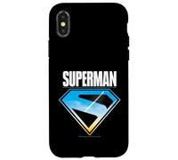 Emblème Superman Bouclier Coucher de Soleil Ciel Icône Diamant Logo Coque pour iPhone X/XS
