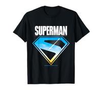 Emblème Superman Bouclier Coucher de Soleil Ciel Icône Diamant Logo T-Shirt