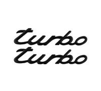 Emblème TURBO Autocollant universel pour voiture - Badge de style de voiture - Autocollant décalcomanie logo (Noir)