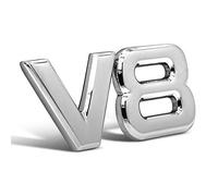 Emblème V8 chromé avec Inscription 3D pour Voiture - Tuning