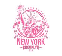 emblème vintage de New York Stickers muraux en vinyle 64x81.1cm Plusieurs tailles disponibles Rose
