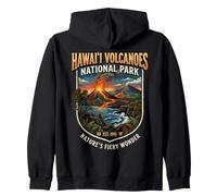 Emblème Vintage d'éruption de Lave du Parc National des volcans d'Hawaï Sweat à Capuche