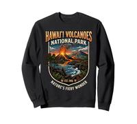 Emblème Vintage d'éruption de Lave du Parc National des volcans d'Hawaï Sweatshirt