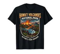 Emblème Vintage d'éruption de Lave du Parc National des volcans d'Hawaï T-Shirt