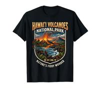 Emblème Vintage d'éruption de Lave du Parc National des volcans d'Hawaï T-Shirt Graphique avec Valeur