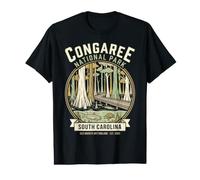 Emblème Vintage du Parc National de Congaree en Caroline du Sud T-Shirt Graphique avec Valeur
