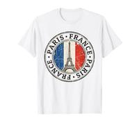 Emblème Vintage Paris France avec Tour Eiffel Vieilli T-Shirt