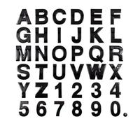 Emblèmes en plastique ABS en lettres 25x25mm pour voiture, moto, boîte aux lettres - Autocollants en plastique personnalisés à coller, autocollants auto-adhésifs résistants aux intempéries (Noir