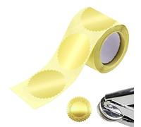 Embossed Envelope Seals - Certificate Sealing Labels with Serrated Edge for Invitations | 100 Pieces Self-Adhesive Foil Label, Decorative Notary Certificate Sticker for Party Favor Use